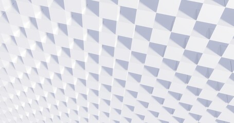 Abstract background geometric pattern of white cubes 3d render
