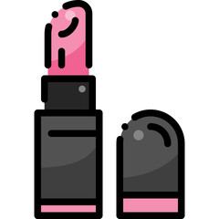 Lip Stick Make Up Beauty Cosmetic filled color line icon