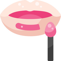 Lip Gloss Mouth Make Up Beauty Cosmetic flat icon