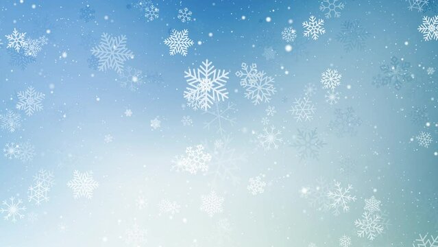 falling snow flakes blizzard background video