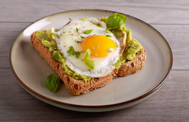 Toast with avocado and egg