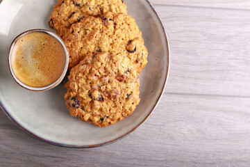 Cranberry and pecan oat cookies,