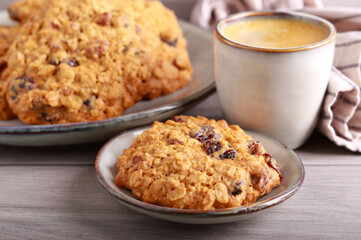 Cranberry and pecan oat cookies,
