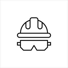 Helmet or hard hat vector icon symbol isolated on white background