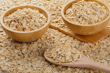 Close up of a background of Whole Grain Rolled Oats