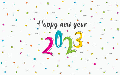 Fototapeta premium Happy New Year 2023 abstract poster design