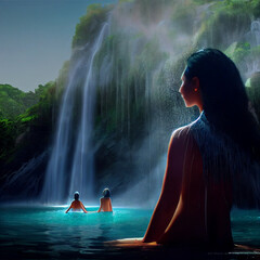 Obraz premium Life somewhere under the falls