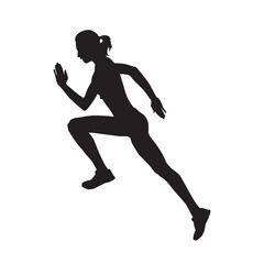 Fototapeta na wymiar Running woman isolated vector silhouette.