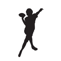 Fototapeta na wymiar American football player isolated vector silhouette.