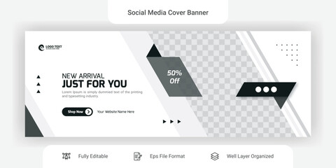Fashion sale social media Facebook cover banner design template
