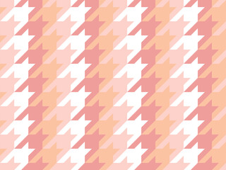 Variation on the classic houndstooth repeating pattern in soft pink and peach color column arrangement. 