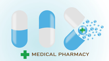 Healthcare and medical. capsule.
Pharmacy.Health