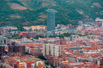 Fototapeta na wymiar city view from Bilbao city, Basque country, spain, travel destinations