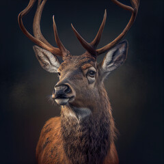 close up of a deer generative ai illustration