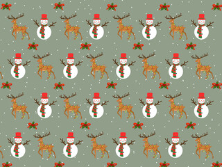 Christmas Cartoon theme Pattern Digital Paper