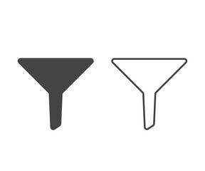 Funnel icon vector. Sort sign, filter symbol black and white.