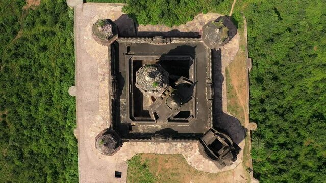 An Aerial Shot of Lakshmi Narayan Temple at Orchha, Madhya Pradesh, India