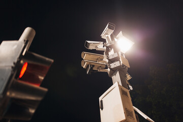 CCTV camera at the crossroads of a big city