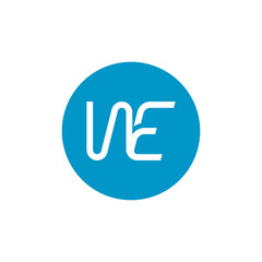 Initial letter WE logo wrapped in a circular shape, minimal logo design