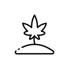 Cannabis grow line icon. Tobacco, injection, relaxation, cheese, alcohol, marijuana, taster, Cannabis. Drugs for medical purposes concept. Vector line icon on white background