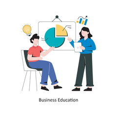 Business Education flat style design vector illustration. stock illustration