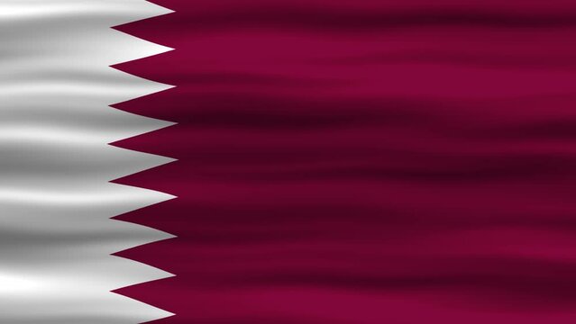 Seamless loop animation of the Qatar flag, flag waving in the wind, perfect for videos of independence day or other holidays