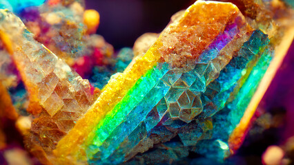 Fototapeta premium Multicolored bright crystals