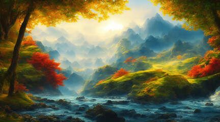 Obraz na płótnie Canvas Golden autumn in the forest