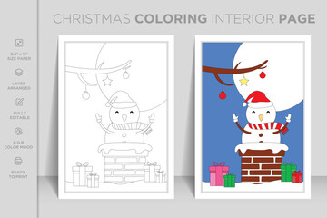 Ready to print complete Christmas coloring book interior page