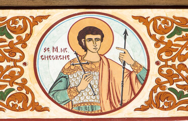 An icon representing the Saint George the deacon at the Orthodox Church in Reghin - Romania