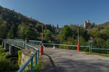 Fototapeta na wymiar Austrian - Czech border at Hardegg 