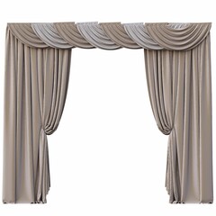 curtain isolated on white background, interior furniture, 3D illustration, cg render
