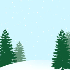 Winter landscape card/ invitation background