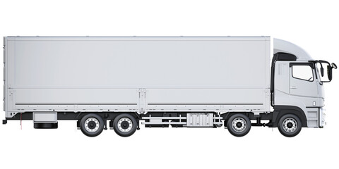 side view of Cargo truck for make mockup isolated on empty background