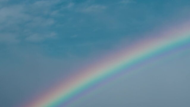 Beautiful rainbow in the sky after the rain