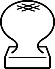 焼いた餅の可愛いモノクロイラスト