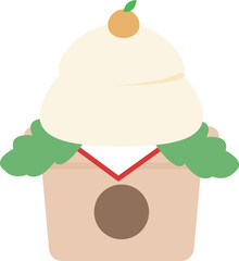 鏡餅のイラスト　かわいい　正月　日本