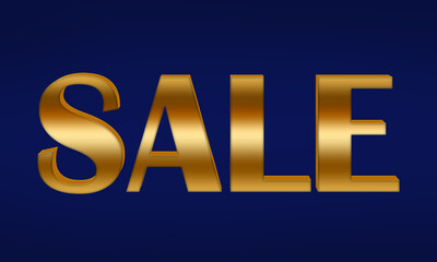 Sale. Highlighted bright yellow, golden text on a dark blue background. Banner or flyer.