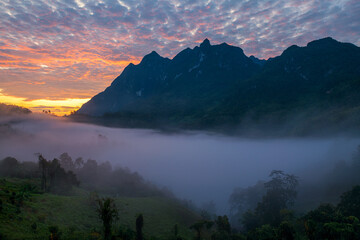 sunrise over the mountains