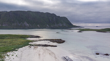 Norway Lofoten aerial landscape rainy day - 551063987