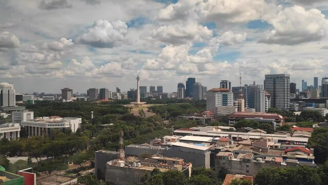 Jakarta, Indonesia, Time lapse of clouds and city scene afternoon
