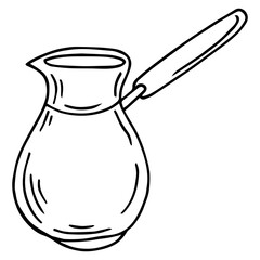 Jezve for traditional coffee isolated on white