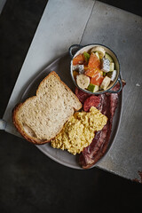 Plate of English breakfast