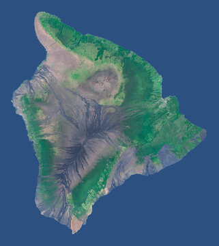 Satellite image mosaic of Big Island Hawaii