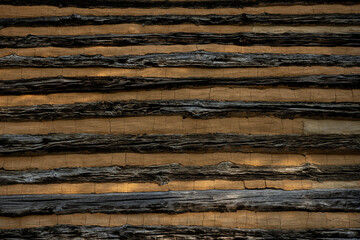 Alternating Materials In Log Cabin Wall Background Image