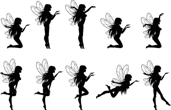 cute fairy silhouette illustration graphic