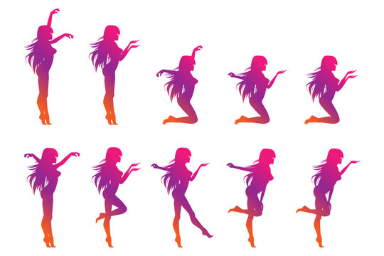 cute sexy girl silhouette illustration