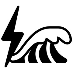 wave energy solid icon