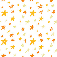 Starry sky. Seamless simple doodle pattern