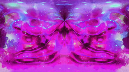 Fototapeta premium Layers of multi-colored paints on canvas